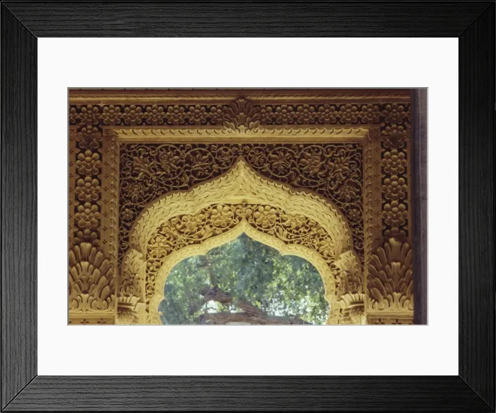 Framed Print : Restoration in the interior of the Jain temple Framed Print : Restoration in the interior of the Jain temple