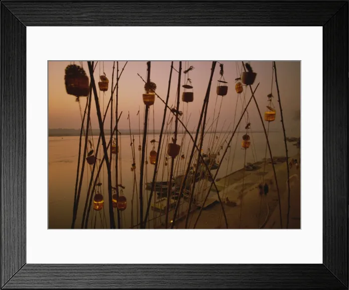 Framed Print : The Akash Deep festival beside the Ganges River Framed Print : The Akash Deep festival beside the Ganges River