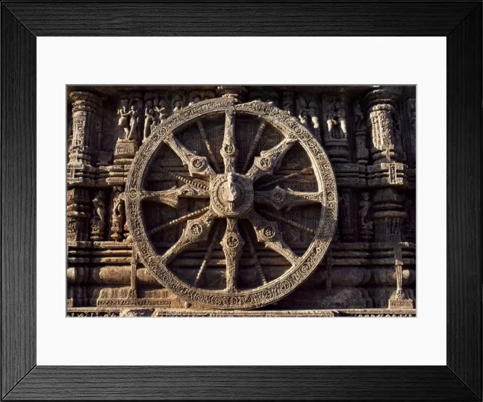 Framed Print : Close-up of carved chariot wheel Framed Print : Close-up of carved chariot wheel