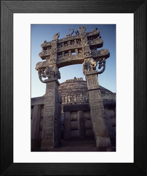 Framed Print : One of the four carved stone toranas (gateways) Framed Print : One of the four carved stone toranas (gateways)