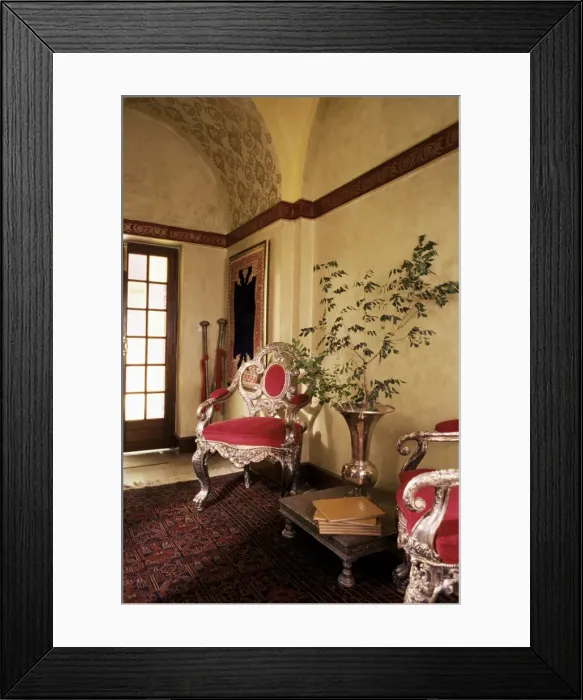 Framed Print : Original silver throne chairs from a Maharajahs palace Framed Print : Original silver throne chairs from a Maharajahs palace
