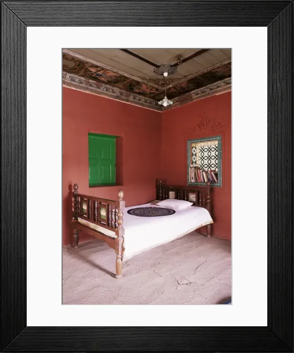 Framed Print : Traditional mud floor contrasting with the magnificently Framed Print : Traditional mud floor contrasting with the magnificently