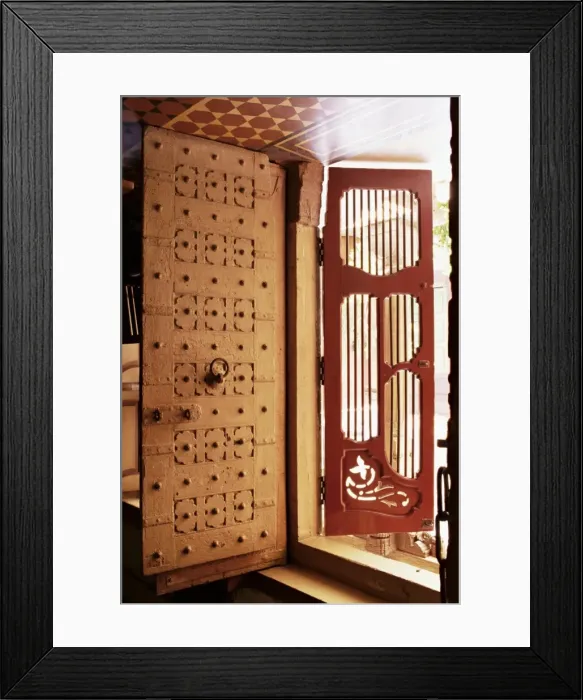 Framed Print : Traditional wood doors Framed Print : Traditional wood doors