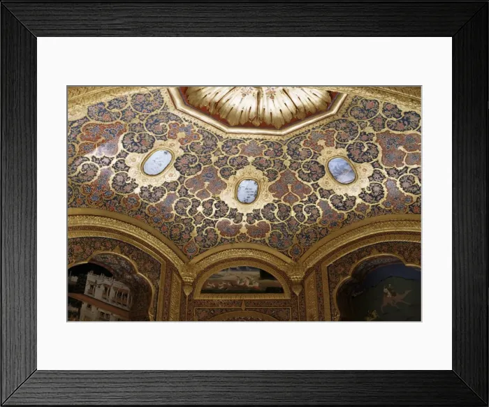 Framed Print : Detail of painted and gilded ceiling in the public reception area Framed Print : Detail of painted and gilded ceiling in the public reception area