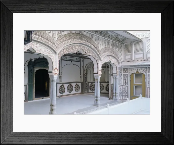 Framed Print : Painted private courtyard at the center of the fort Framed Print : Painted private courtyard at the center of the fort
