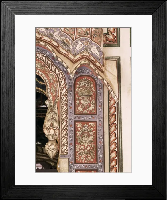 Framed Print : Detail of a painted wall in the public reception area Framed Print : Detail of a painted wall in the public reception area