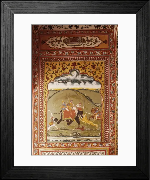 Framed Print : Detail of a painted wall in the public reception area Framed Print : Detail of a painted wall in the public reception area