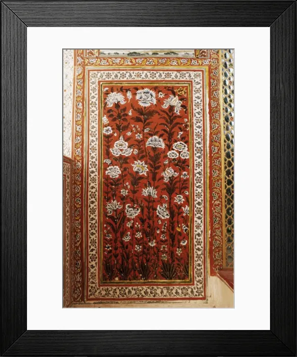 Framed Print : Detail of a painted wall in the Sheesh Mahal Framed Print : Detail of a painted wall in the Sheesh Mahal