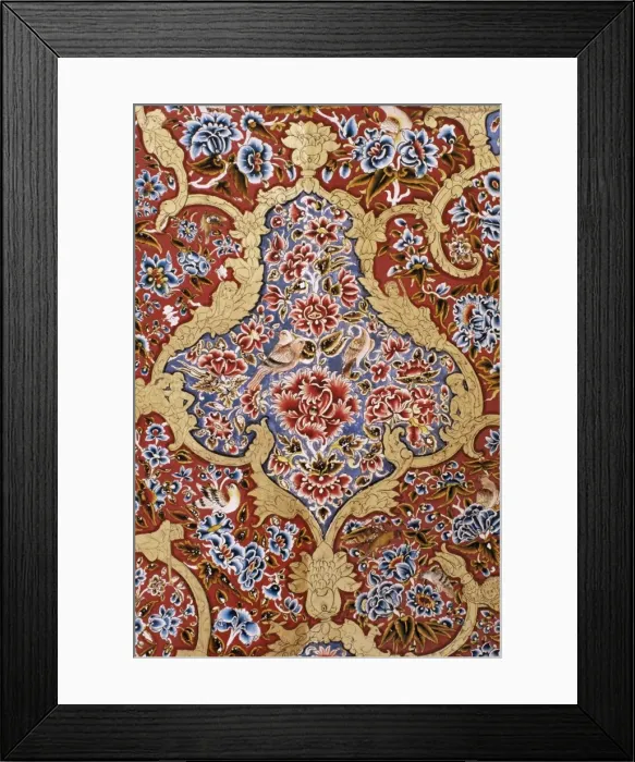 Framed Print : Detail of the painted walls in the public reception area