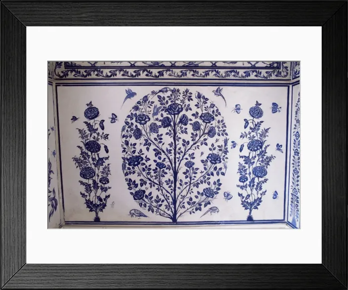 Framed Print : Detail of dado painting in dining area with exquisite Framed Print : Detail of dado painting in dining area with exquisite