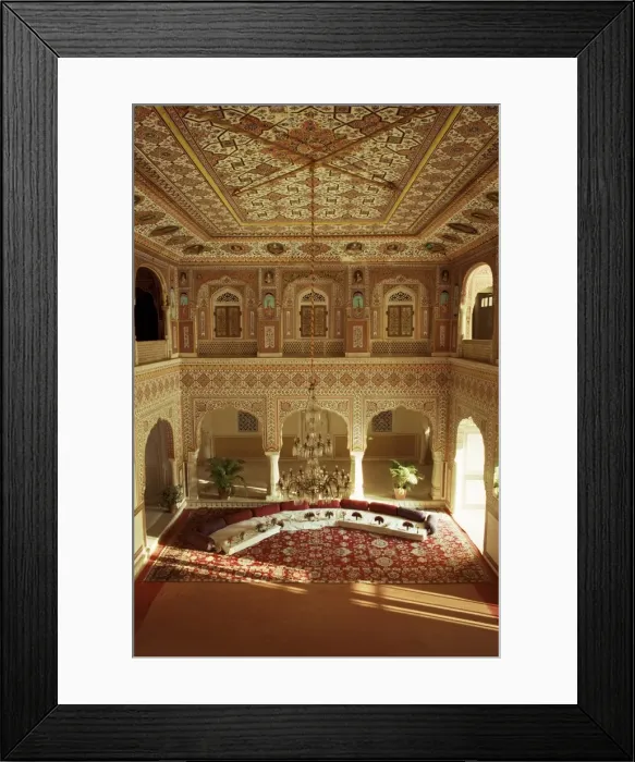 Framed Print : The grand painted Durbar Hall