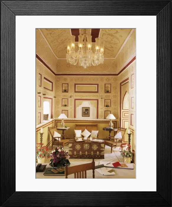 Framed Print : Reception area for arriving guests with reproduction Framed Print : Reception area for arriving guests with reproduction