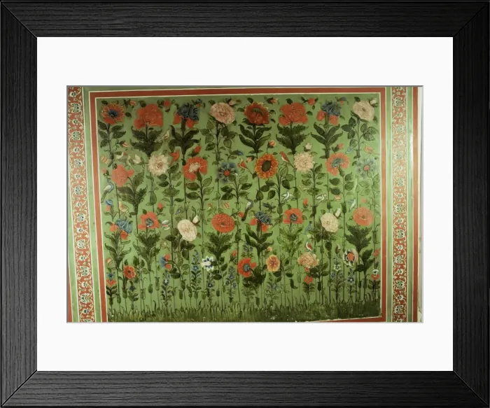 Framed Print : Detail of painted dado in the Durbar Hall area of the palace