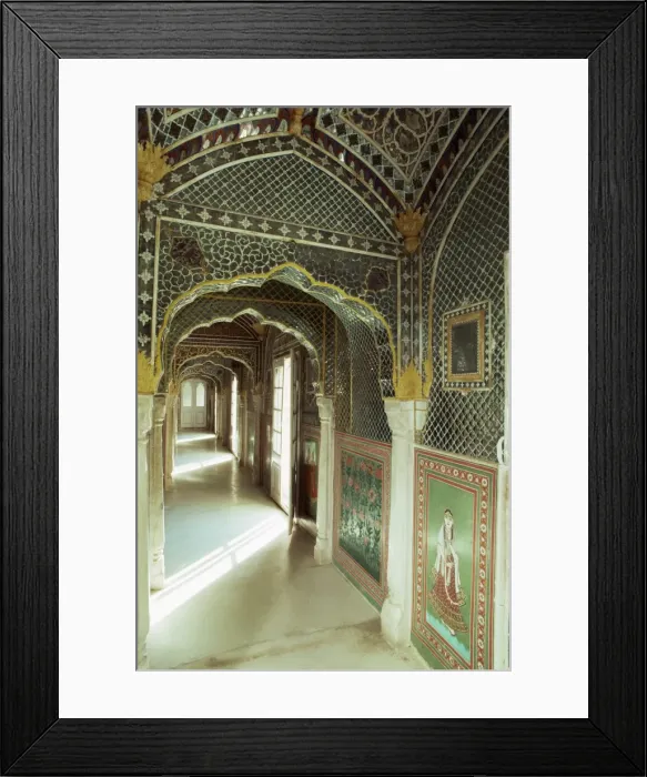 Framed Print : Detail of one of the painted and mirrored corridors Framed Print : Detail of one of the painted and mirrored corridors