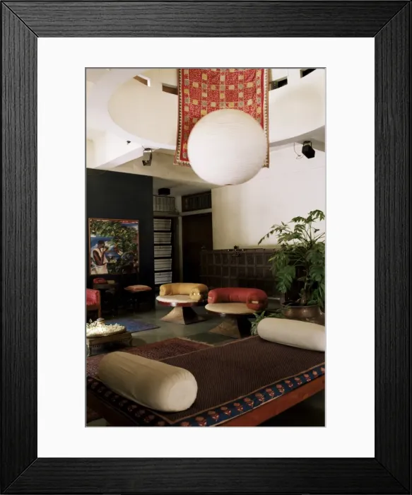Framed Print : Interior of 1970s concrete structured home Framed Print : Interior of 1970s concrete structured home