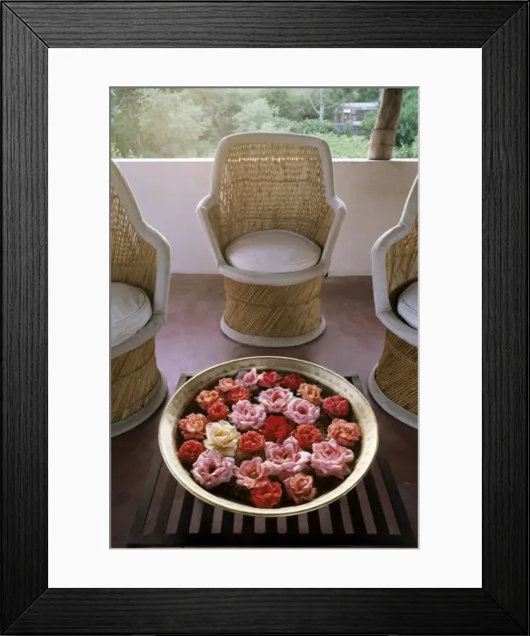 Framed Print : Roof terrace seating area of converted farm house Framed Print : Roof terrace seating area of converted farm house