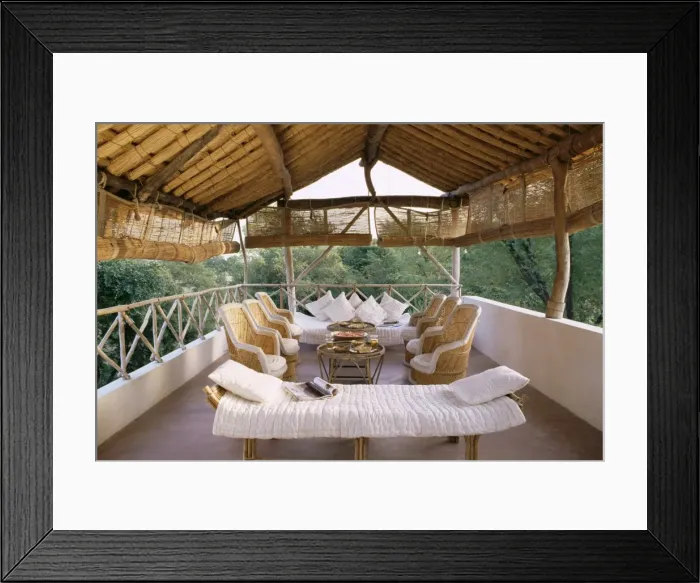 Framed Print : Seating area on the roof terrace of an old farm house Framed Print : Seating area on the roof terrace of an old farm house