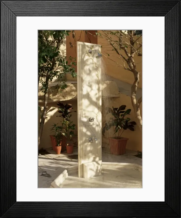 Framed Print : Shower by the swimming pool Framed Print : Shower by the swimming pool