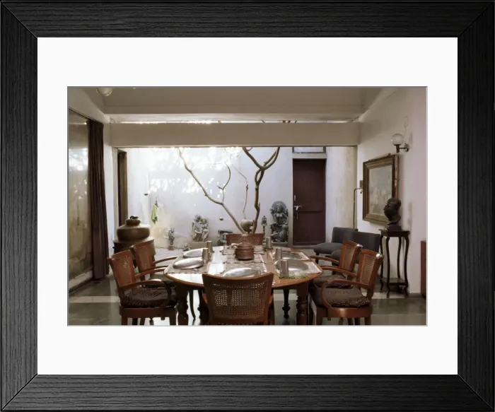 Framed Print : Interior of 1970s concrete structured home Framed Print : Interior of 1970s concrete structured home