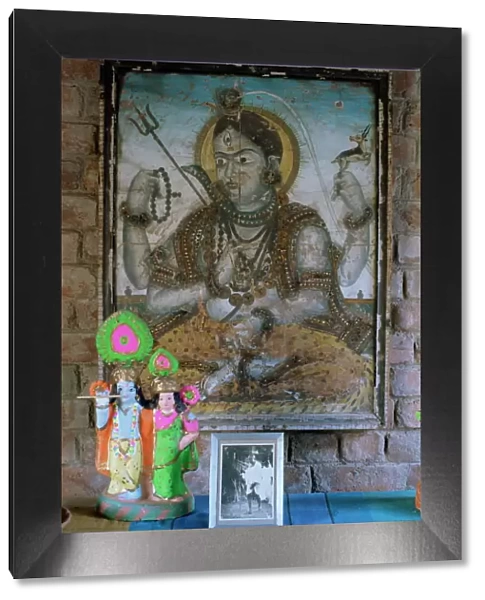 Painting of Krishna on glass