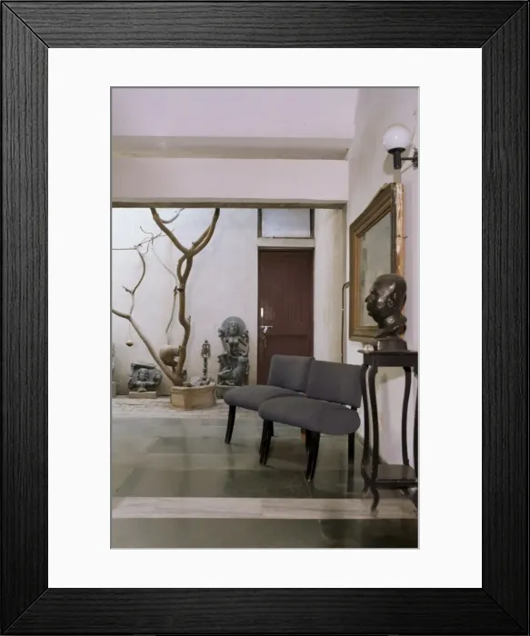 Framed Print : Interior of 1970s concrete structured home Framed Print : Interior of 1970s concrete structured home