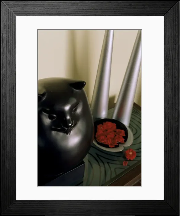 Framed Print : Detail of objects in the contemporary home of a wealthy Framed Print : Detail of objects in the contemporary home of a wealthy