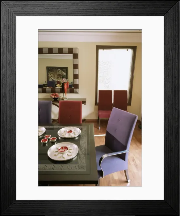 Framed Print : Dining room in contemporary home of a wealthy owner Framed Print : Dining room in contemporary home of a wealthy owner