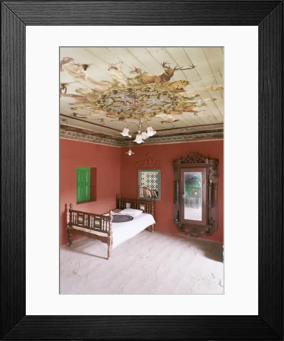 Framed Print : Traditional mud floor contrasting with the magnificently Framed Print : Traditional mud floor contrasting with the magnificently