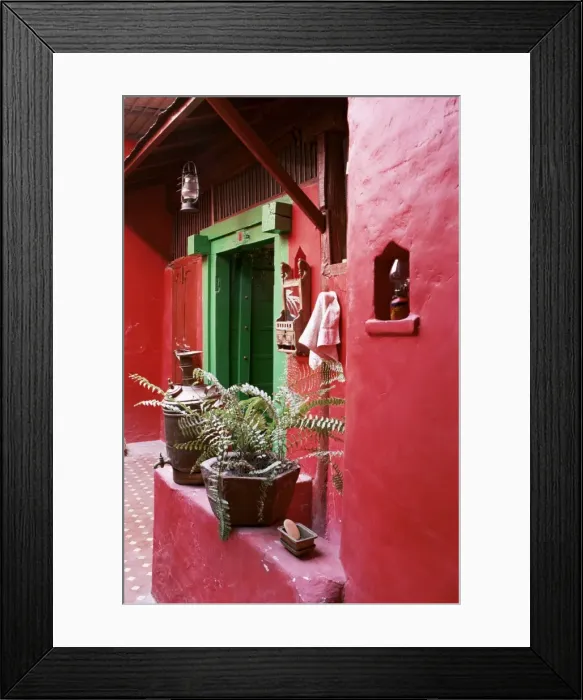Framed Print : Inner courtyard of restored traditional Pol house Framed Print : Inner courtyard of restored traditional Pol house