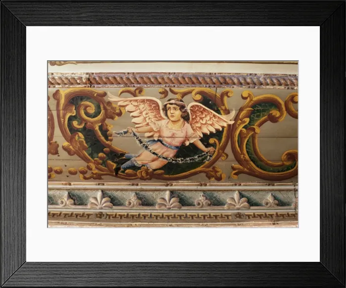 Framed Print : Detail of the painted ceiling done in the European Framed Print : Detail of the painted ceiling done in the European