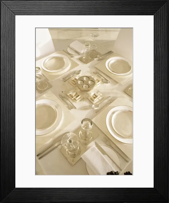 Framed Print : Detail of a table in the dining room Framed Print : Detail of a table in the dining room