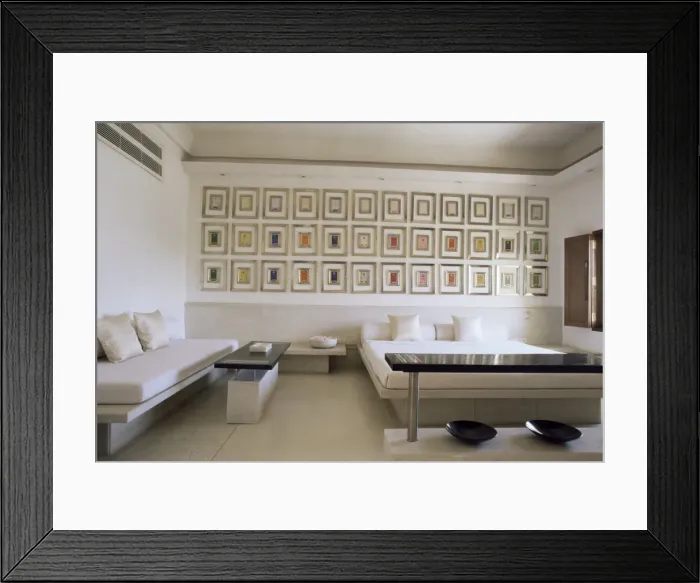 Framed Print : Bedroom suite with multiple images or paintings of Krishna Framed Print : Bedroom suite with multiple images or paintings of Krishna