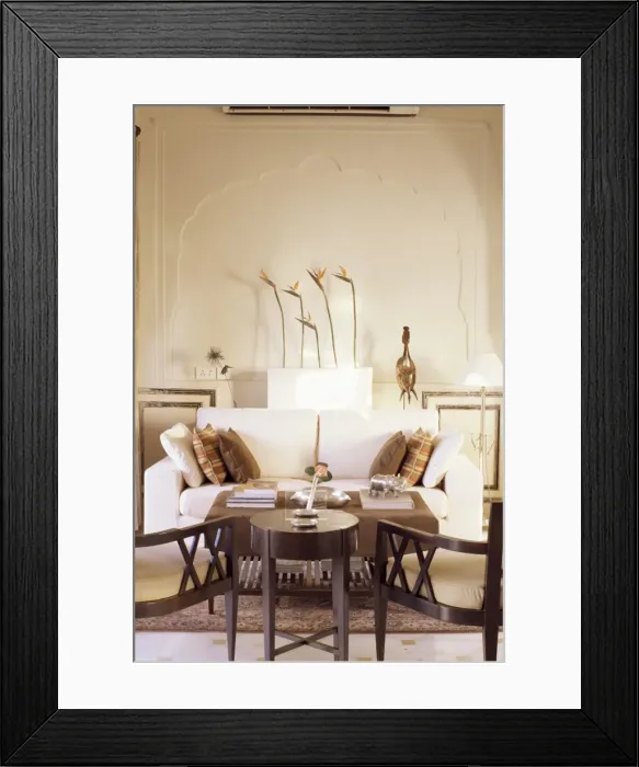 Framed Print : Drawing room (living room) detail in the garden house