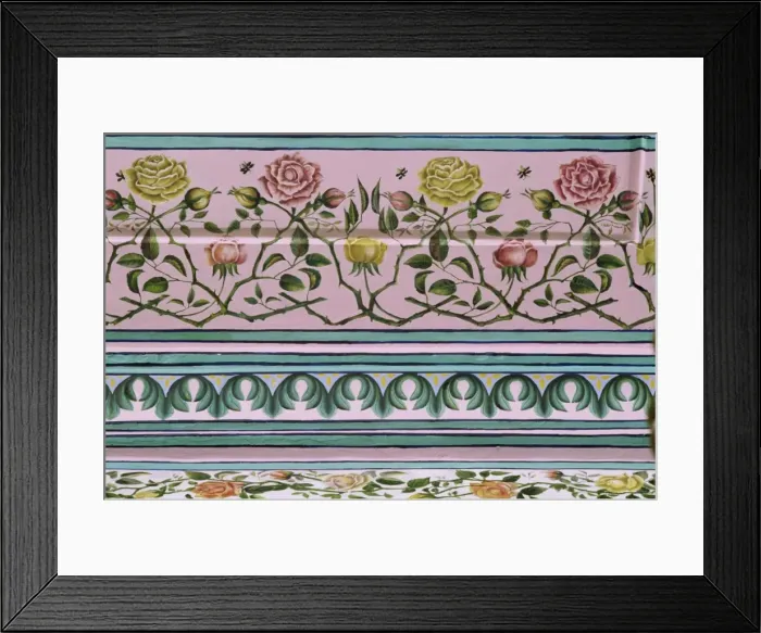 Framed Print : Detail of the finely painted walls in one of the bedroom Framed Print : Detail of the finely painted walls in one of the bedroom