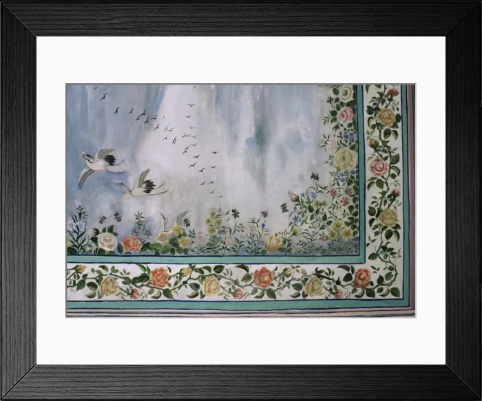 Framed Print : Detail of the finely painted walls in one of the bedroom suites Framed Print : Detail of the finely painted walls in one of the bedroom suites