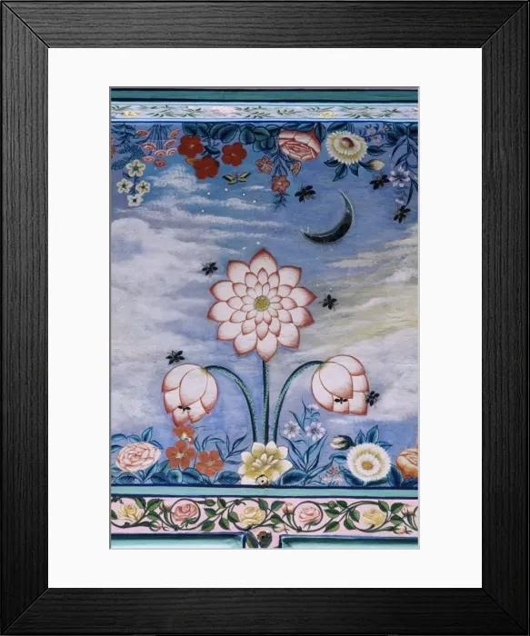 Framed Print : Detail of the finely painted walls in one of the bedroom suites Framed Print : Detail of the finely painted walls in one of the bedroom suites