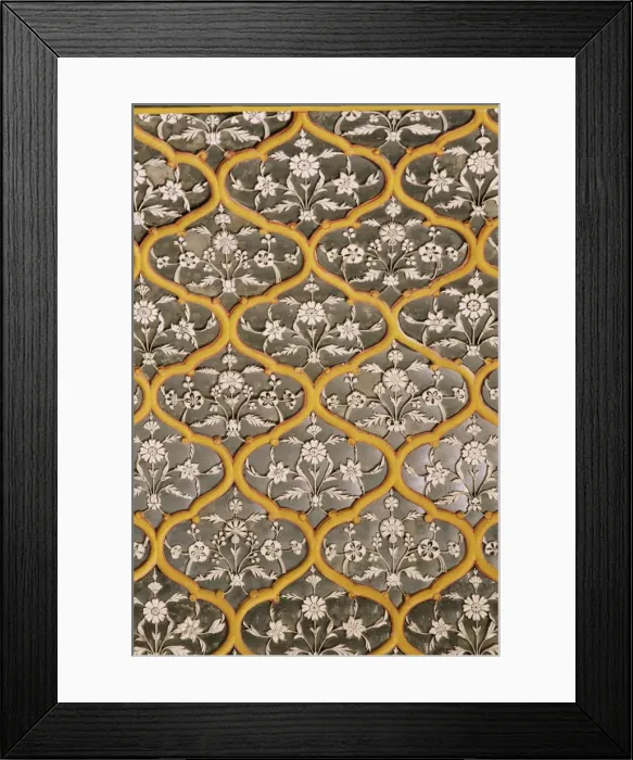 Framed Print : Detail of the fine mirror and plaster work found in the Sheesh Mahal Framed Print : Detail of the fine mirror and plaster work found in the Sheesh Mahal