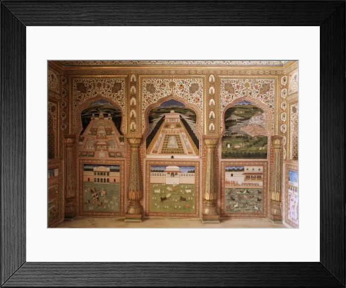 Framed Print : Detail of the fine wall paintings in the City Palace Framed Print : Detail of the fine wall paintings in the City Palace