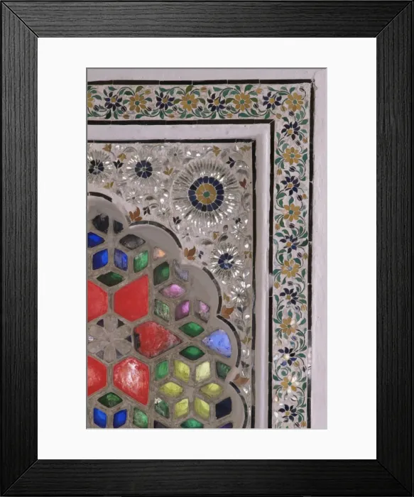 Framed Print : Coloured glass Jali Framed Print : Coloured glass Jali