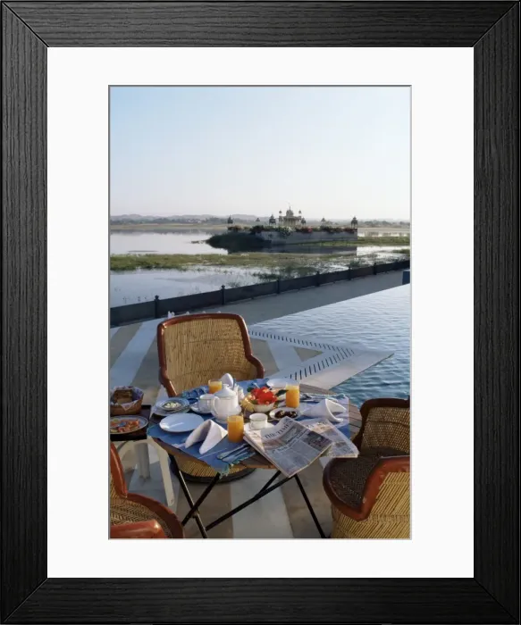 Framed Print : The swimming pool over looking the lake at Dungarpur Framed Print : The swimming pool over looking the lake at Dungarpur