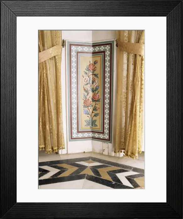 Framed Print : Detail of marble inlaid floors and painted walls Framed Print : Detail of marble inlaid floors and painted walls