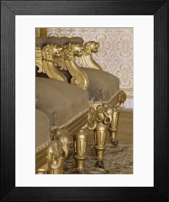 Framed Print : Detail of gilt chairs in the Durbar Hall Framed Print : Detail of gilt chairs in the Durbar Hall