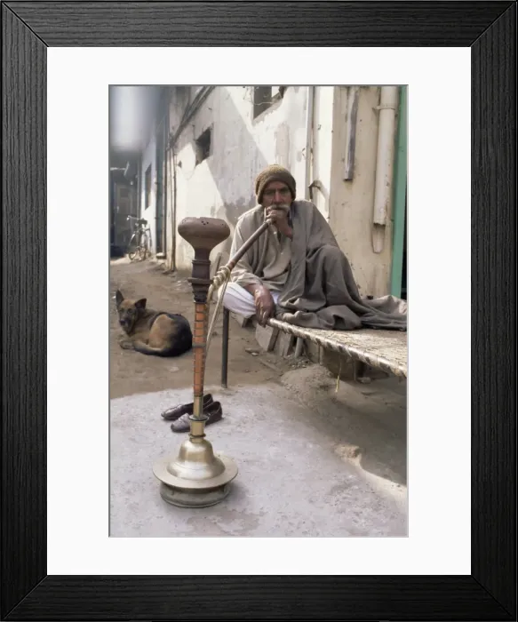 Framed Print : Pipe smoker Framed Print : Pipe smoker