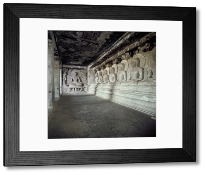 Framed Print : Seven Buddhas under a tree Framed Print : Seven Buddhas under a tree