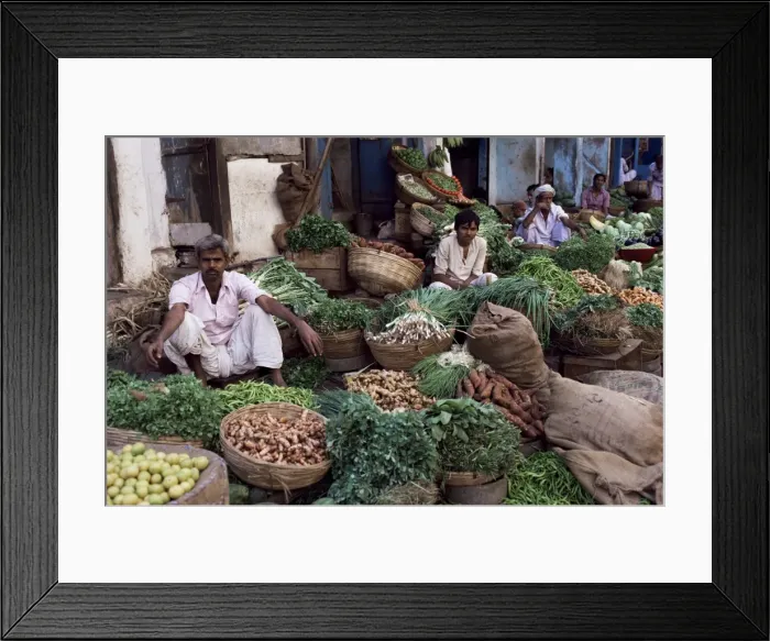 Framed Print : Vegetables for sale