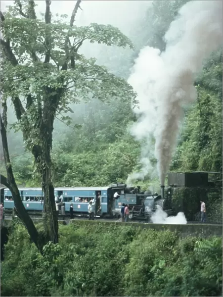 Steam train on the way to Darjeeling