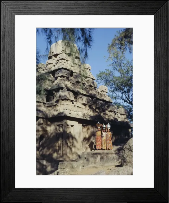 Framed Print : Three girls carrying water pots Framed Print : Three girls carrying water pots