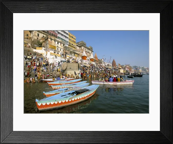 Framed Print : Early morning bathing in the holy river Ganges along Dasaswamedh Ghat Framed Print : Early morning bathing in the holy river Ganges along Dasaswamedh Ghat