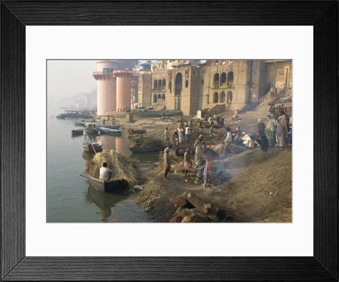 Framed Print : Burning or Cremation Ghats