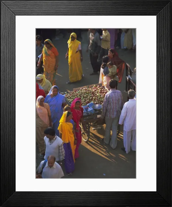 Framed Print : Elevated view of street scene Framed Print : Elevated view of street scene
